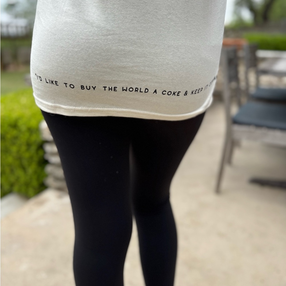 NWT Coca Cola Cream 'Perfect Harmony' Unisex Graphic Tee Shirt - Picture 6 of 7